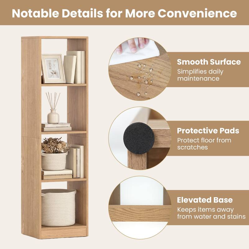 Gymax 2PCS 5-Tier Bookshelf Corner Bookcase Storage Display Organizer