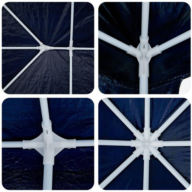 vidaXL Party Tent with 8 Sidewalls Blue 13.1x13.1 ft PE - 157.5 x 157.5 x 106.3 in