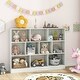 preview thumbnail 19 of 21, 41 inches Wooden Toy Storage Organizer with 10 Cubes for Classroom Daycare Nursery Kindergarten - 55" x 9.5" x 41" (L x W x H)