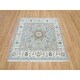 Shahbanu Rugs Beau Blue Hand Knotted Nain with Center Medallion Flower ...