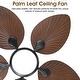 preview thumbnail 56 of 64, 44"/52" Palm Leaf Tropical Ceiling Fan with Light and Remote,Indoor and Outdoor Ceiling Fan,Waterproof