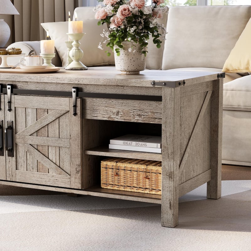 Farmhouse lift-top Coffee Table, Hidden Storage, Rustic Center Table