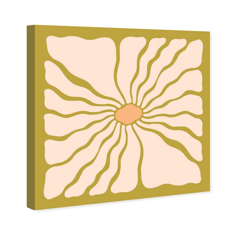 Wynwood Studio Canvas Abstract Daisy Seal Green and Light Pink Modern & Contemporary Wall Art Canvas Print