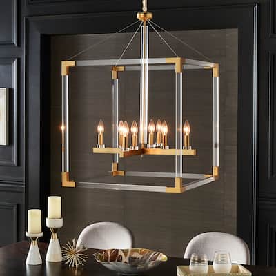 Galway Matte Gold Acrylic Cube Chandelier by iNSPIRE Q Bold