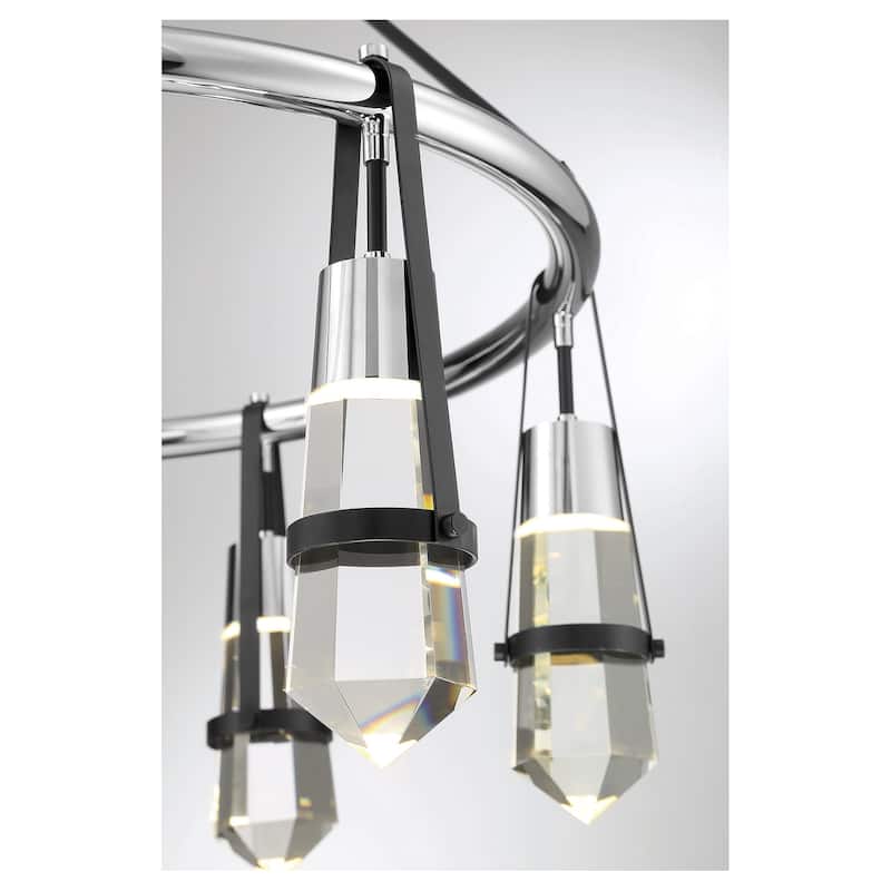 Savoy House Denali 6 Light 28" Wide LED Crystal Ring Chandelier