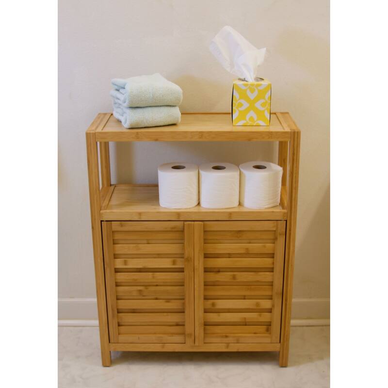 Porch & Den Burning Tree Solid Bamboo 2-door Spa Utility Cabinet