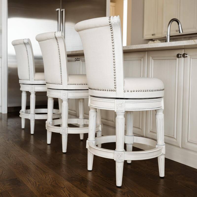 Maven Lane 26" Pullman Swivel Counter Height Kitchen Stool - White Oak
