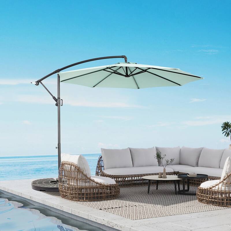 Topcraft 10ft Offset Hanging Market Patio Umbrella