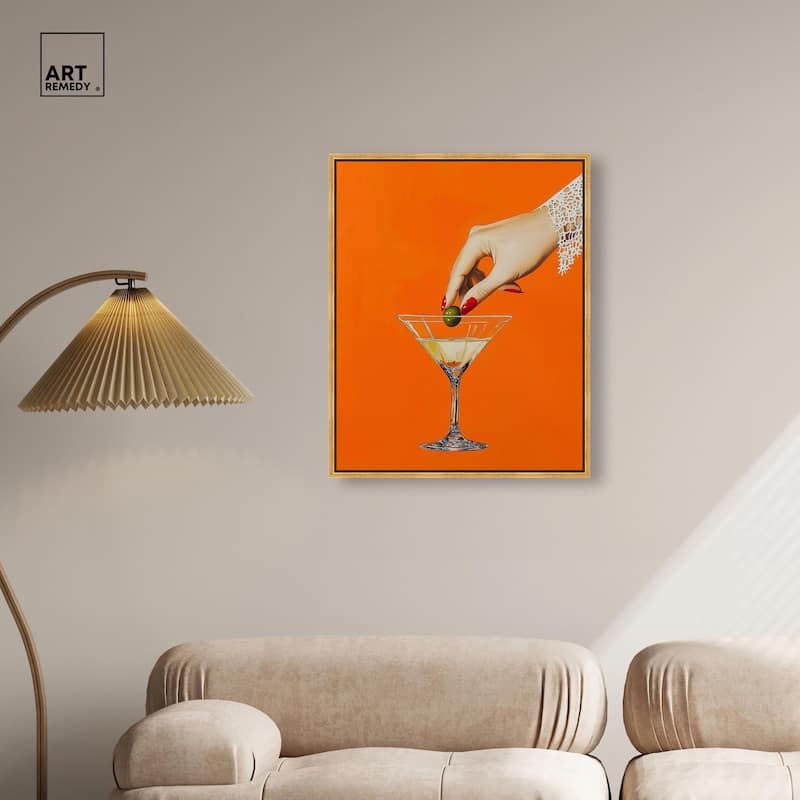 Orange Zest Martini Canvas by Art Remedy