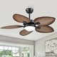 preview thumbnail 34 of 64, 44"/52" Palm Leaf Tropical Ceiling Fan with Light and Remote,Indoor and Outdoor Ceiling Fan,Waterproof 44"-Wood Grain
