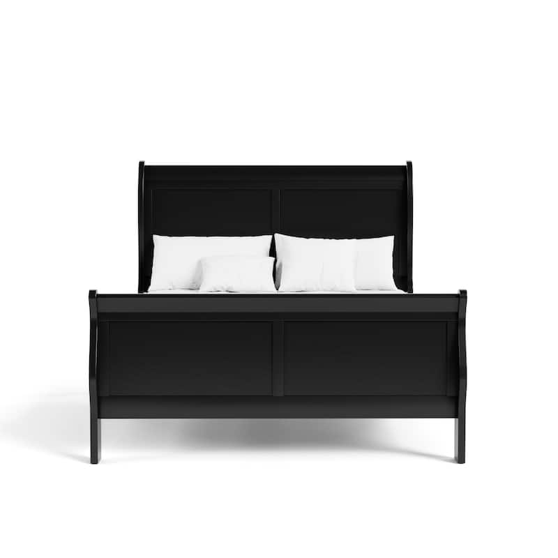 Furniture of America Devi Traditional Solid Wood 3-Piece Bed and 2 Nightstand Bedroom Set