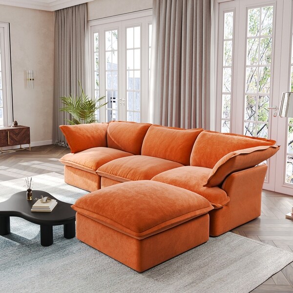 L Shape Sectional Couches, Deep Couch Sectional Sofa with Chaise