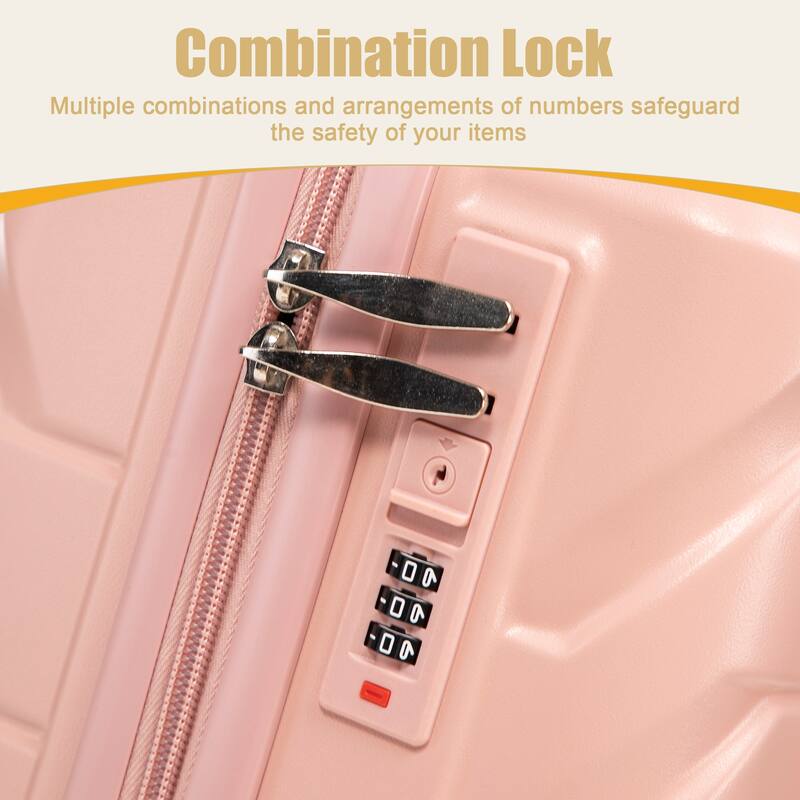 20 Inch ABS Hard Shell Travel Checked Luggage, Scratch Resistant Surface Four Multi-Directional Wheels, With Combination Lock