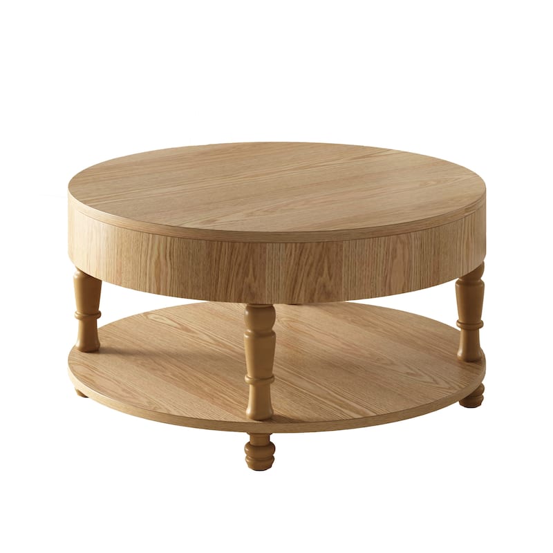 GDF Studio - Modern Solid Wood Storage Coffee Table with Hidden Compartment