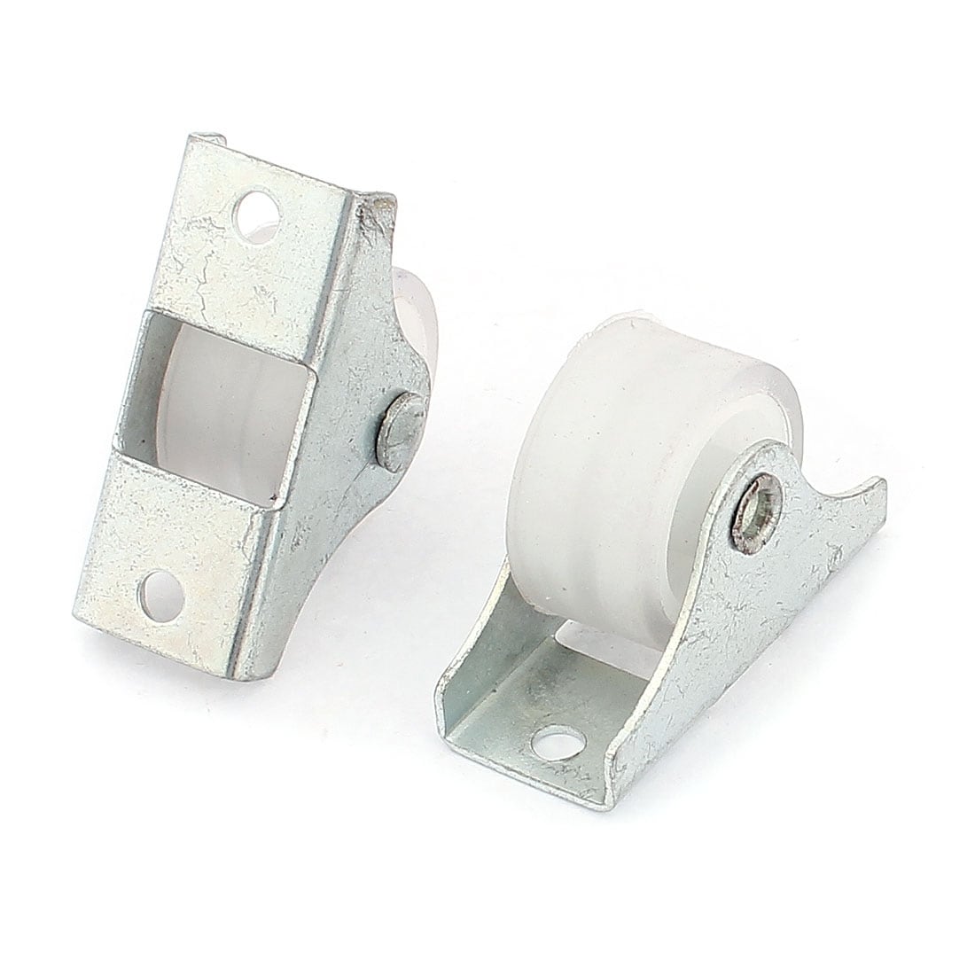 10pcs White Doors Window Single Nylon Sliding Roller Pulley Wheel