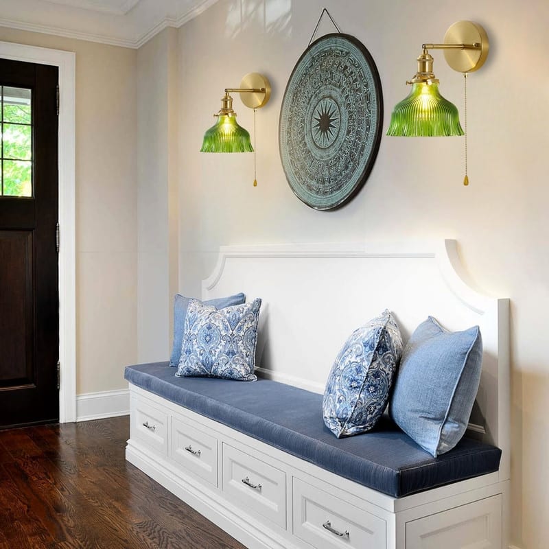 1 Pack green lighting flower green-light plug in wall glass wall light