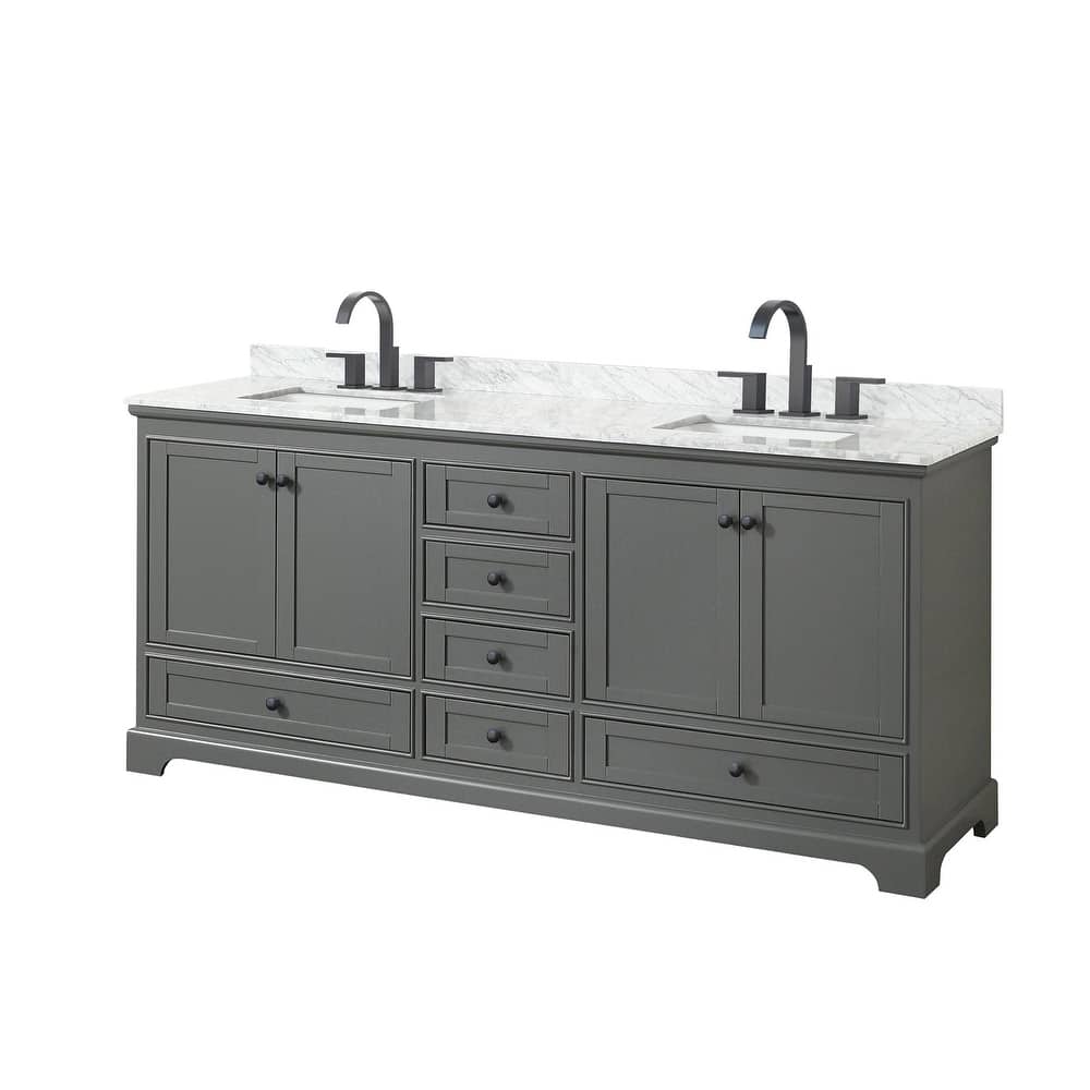 Wyndham Collection Deborah 80" Free Standing Double Vanity Set with
