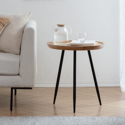 MH London Chervey Natural Mango Wood Living Room Side Table