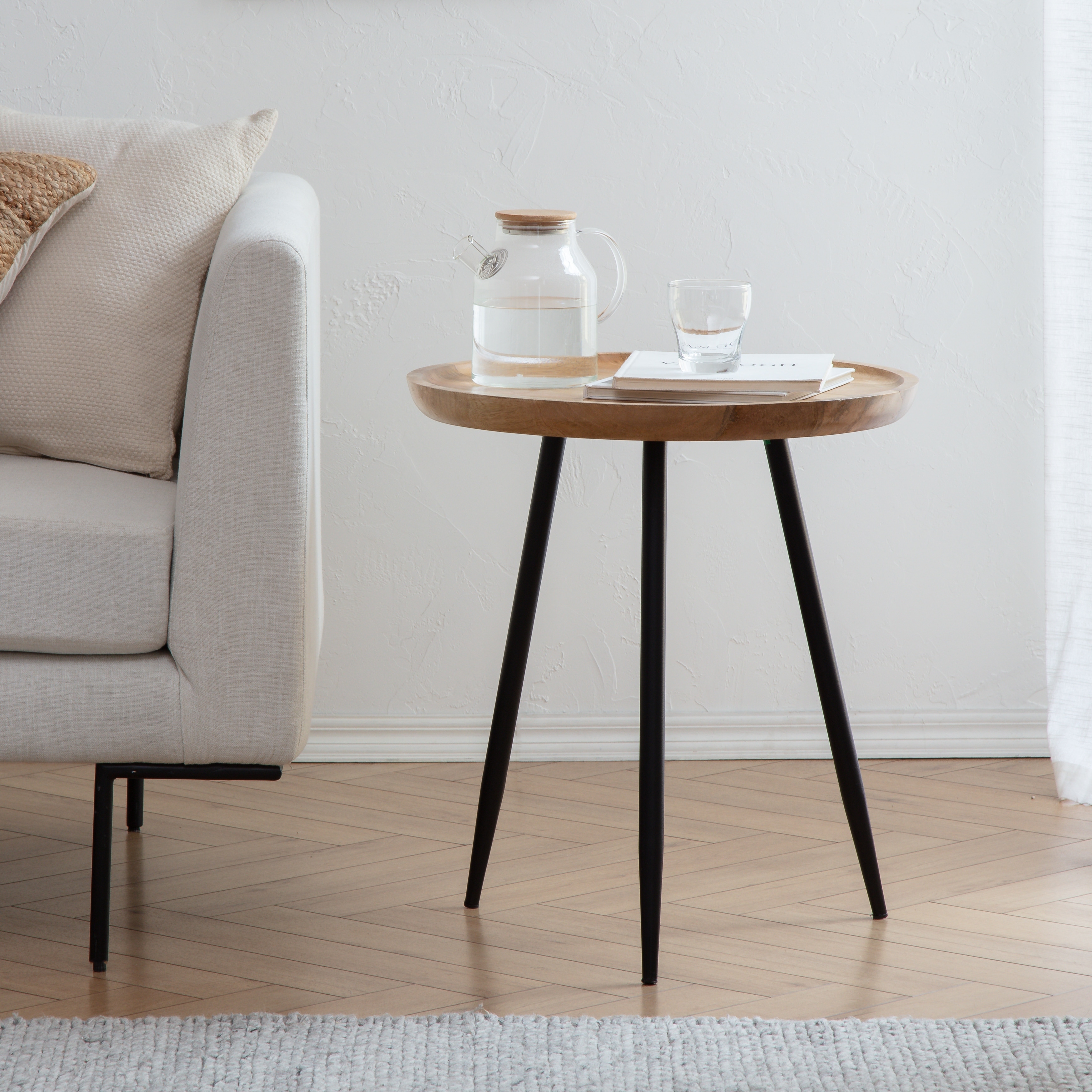 MH London Chervey Natural Mango Wood Living Room End Table