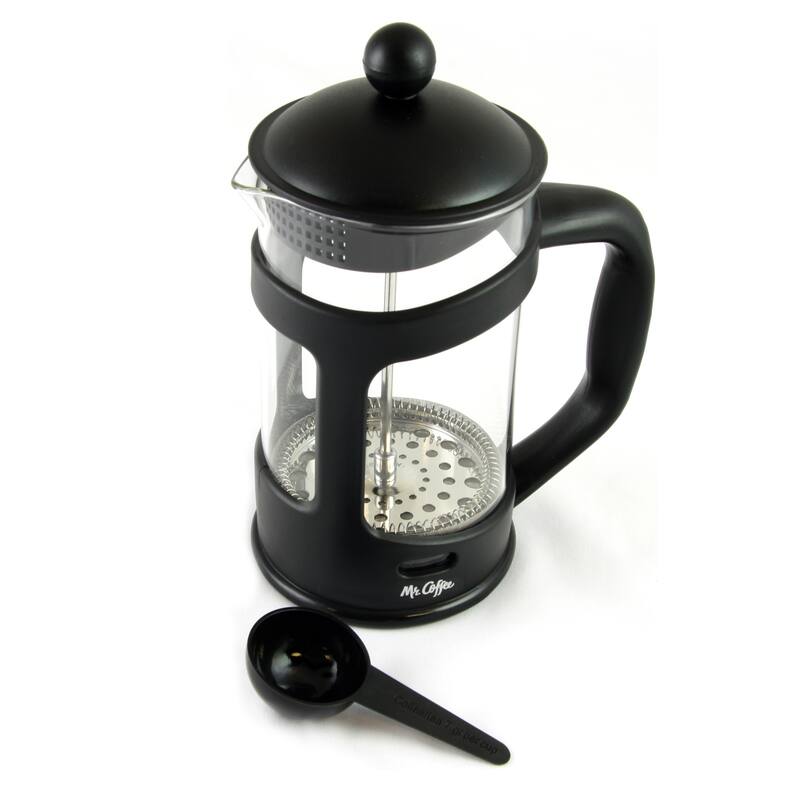 Brivio 28oz Glass French Press Coffee Maker with Stainless Steel Filter and Plastic Lid Black - 28 Ounce