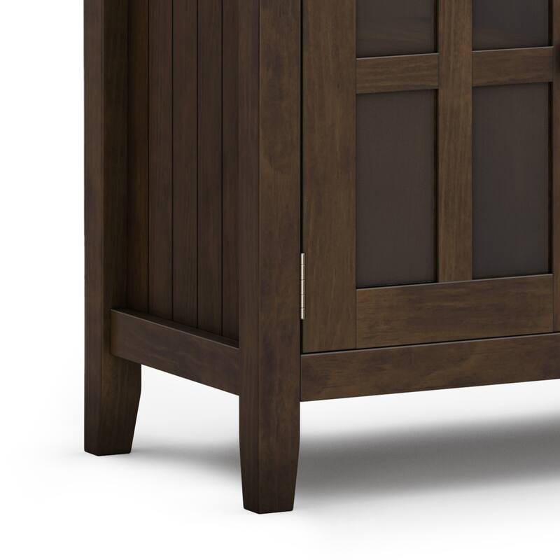 WYNDENHALL Normandy SOLID WOOD 60 inch Wide Rectangle Transitional Large Sideboard Buffet in Brunette Brown