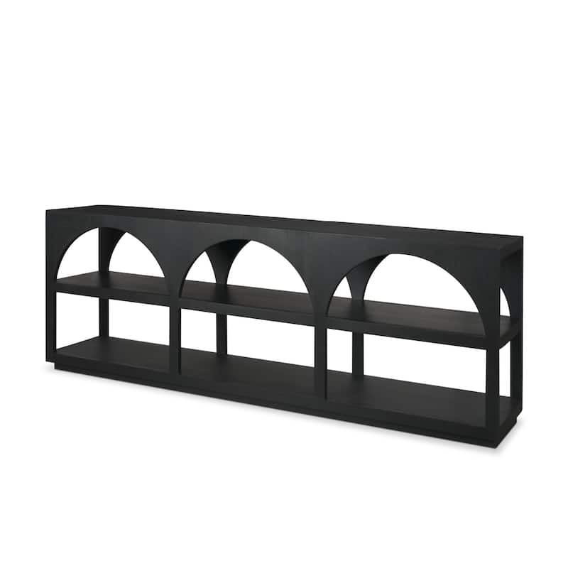 Bela Large Matte Black Arched Console Table - 80" Long