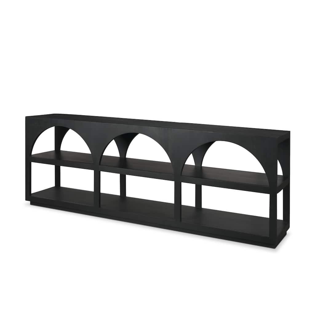 Bela Large Matte Black Arched Console Table