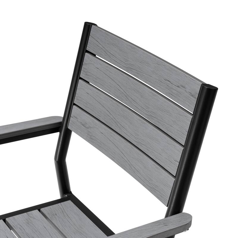 Outdoor Patio Dining Chairs Modern Aluminum Stackable Armchairs - See Picture