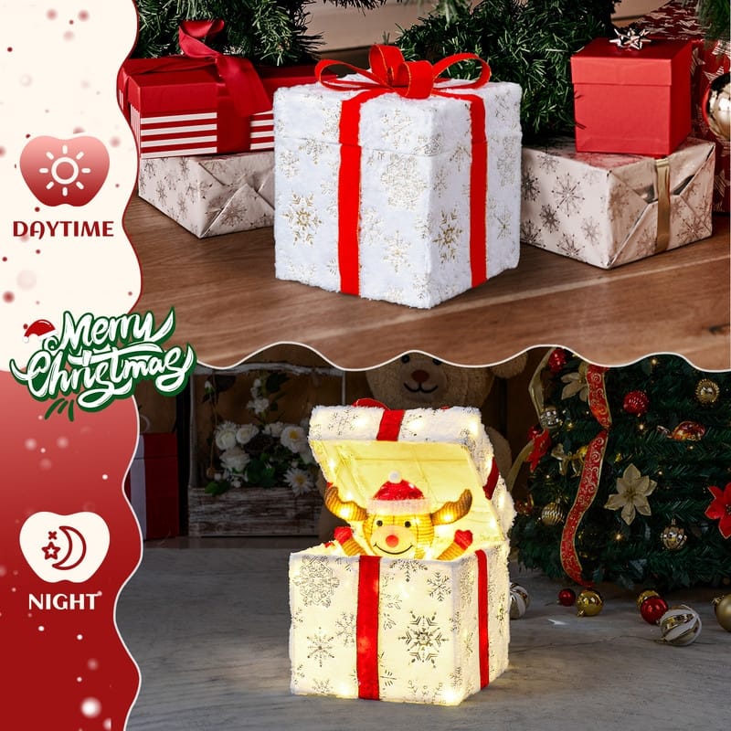 12in Motorized Gift Box Christmas Decorations with Motor