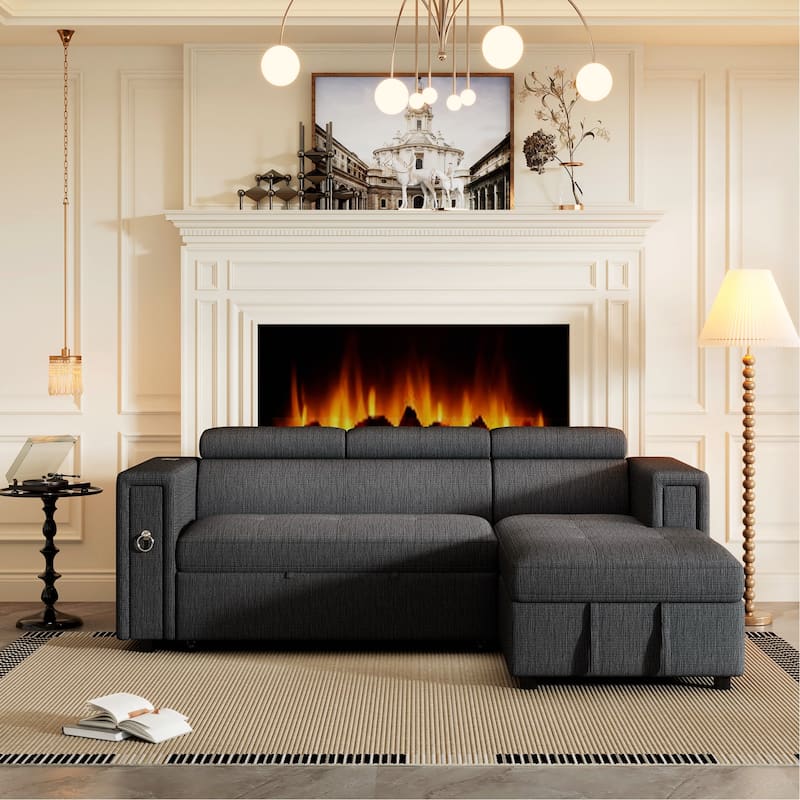 96" Multi-Functional Pull-Out Sofa Bed