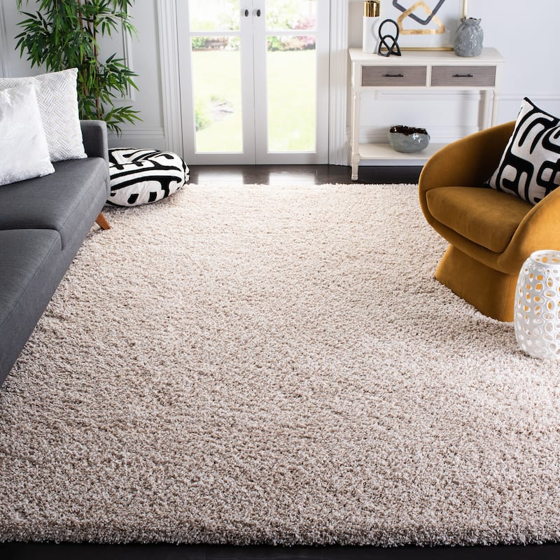 SAFAVIEH Santa Monica Shag Einara 2-inch Thick Area Rug - 9'6" x 13' - Beige - Rectangle