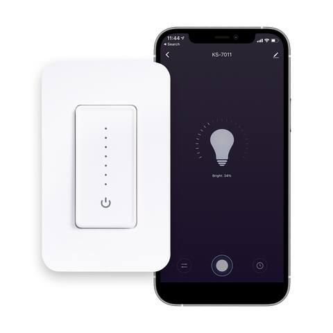 Smart Ligting Touch/Slide Dimmer Switch - WiFi Remote App Control; No Hub Required by JONATHAN Y - White