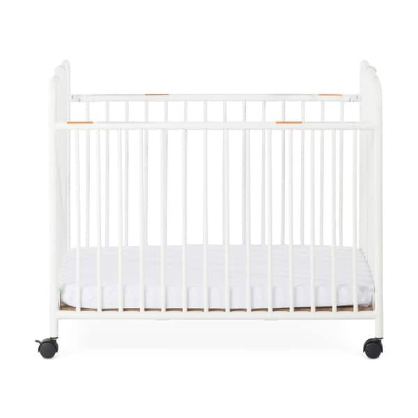slide 2 of 8, Child Craft Little Dreamer Metal Folding Compact Crib White