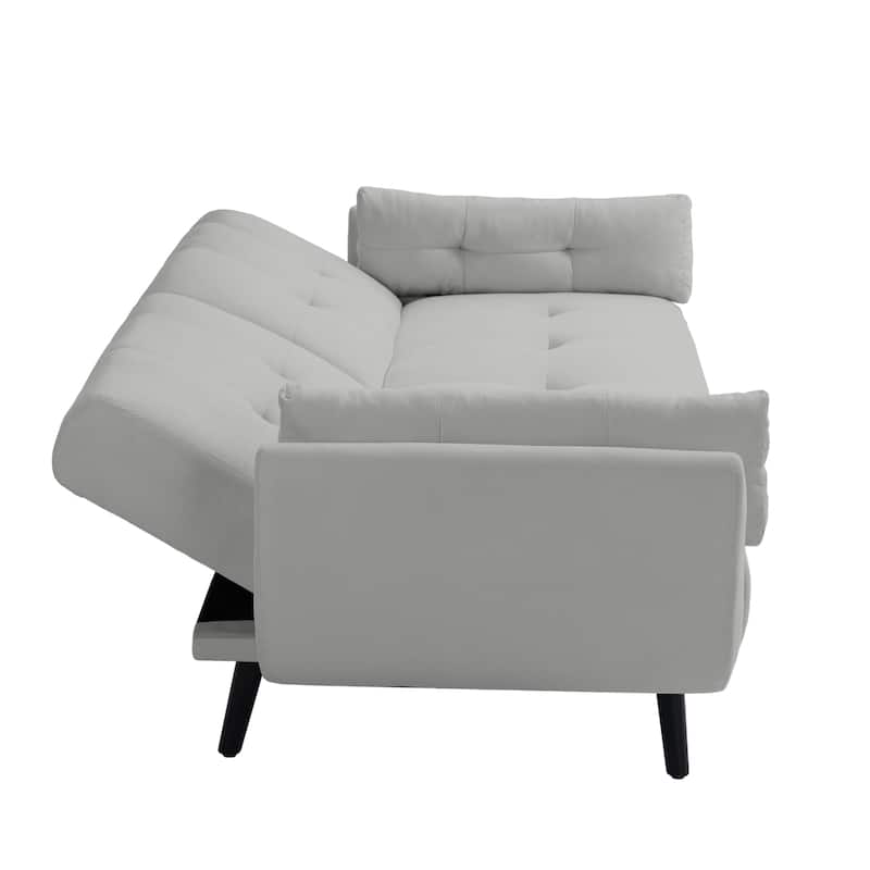 2Set Adjustable Backrest Convertible Futon Sleeper Couch