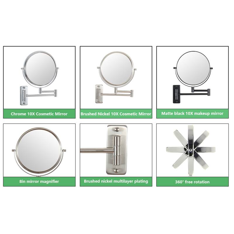 10x/1x Double-Side Wall Mounted Magnifying Mirror