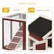 PawHut 48" Wooden Rabbit Hutch Bunny Cage with Waterproof Asphalt Roof, Fun Outdoor Run, Removable Tray and Ramp