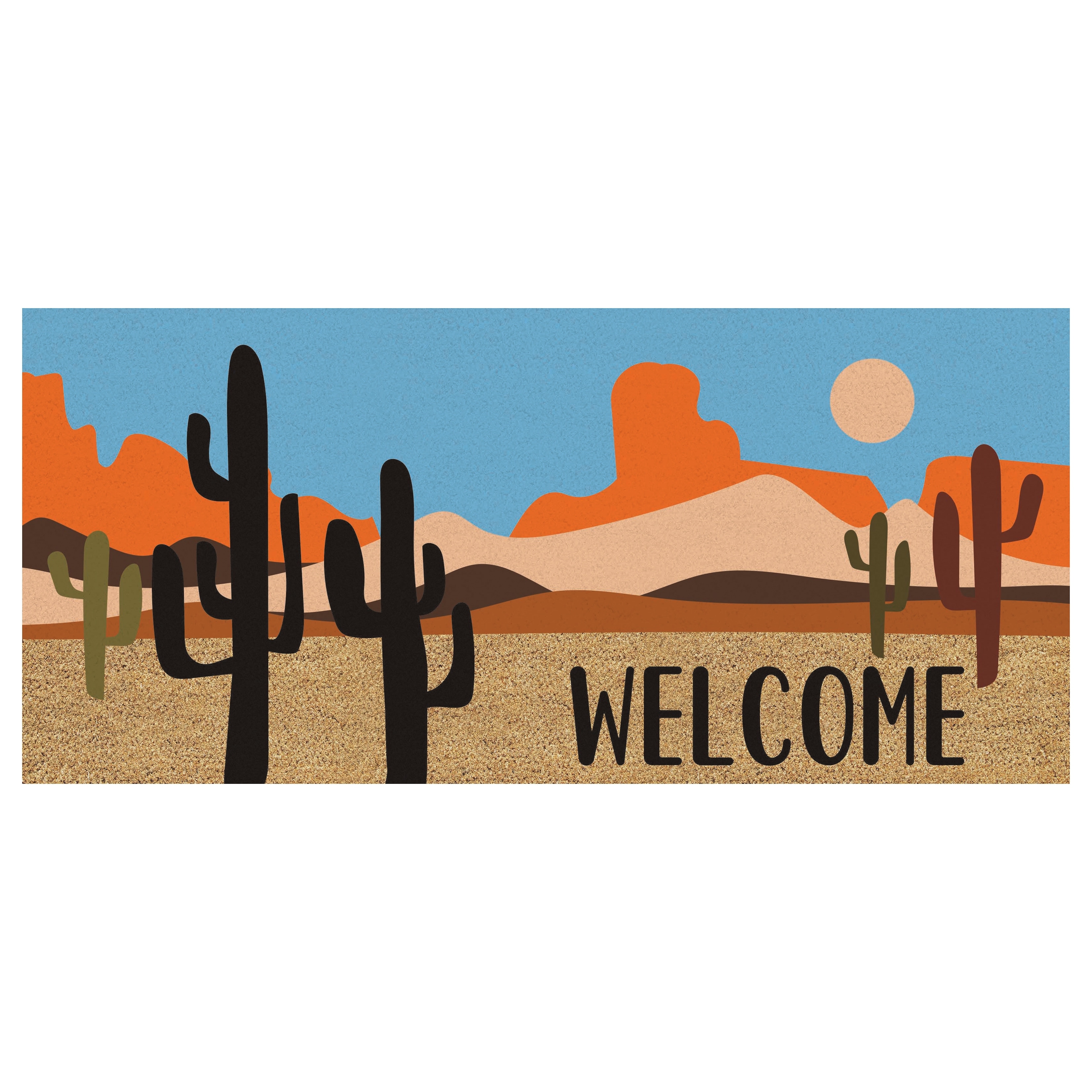 Desert Welcome Flocked Coir Sassafras Switch Door Mat - 22" x 10"