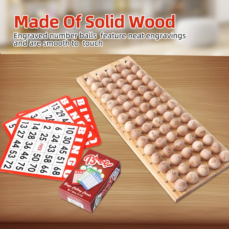 GSE™ 7/8-Inch Wooden Bingo Balls Set. Replacement Bingo Balls for Large Bingo Cage - Bingo Balls