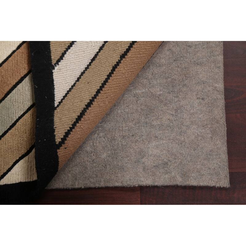 Vegetable Dye Modern Striped Nepalese Oriental Wool Area Rug Handmade - 5'2" x 8'2"