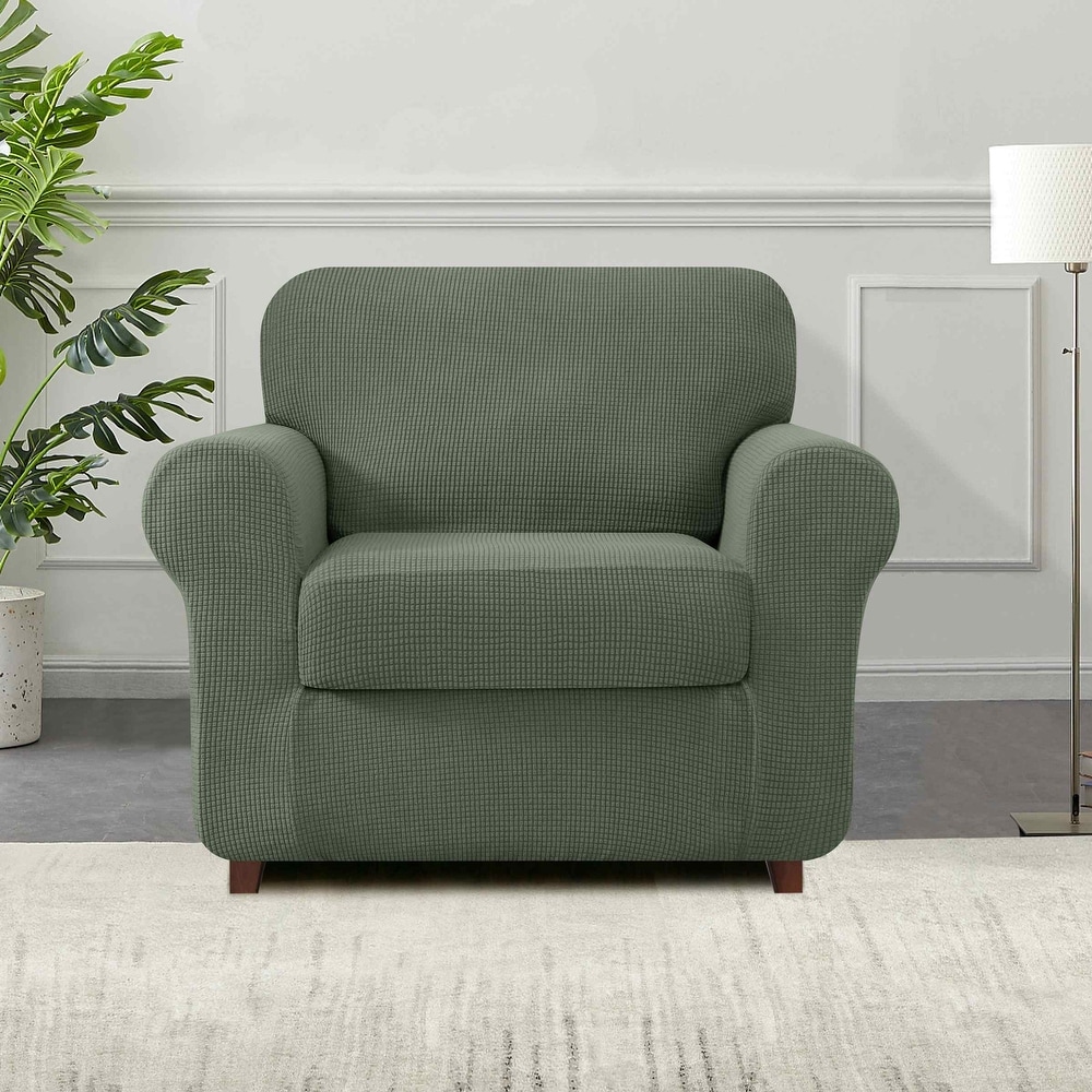 Green online chair slipcovers