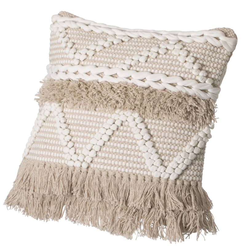 16" Handwoven Cotton Throw Pillow Cover - Pillowcase Only
