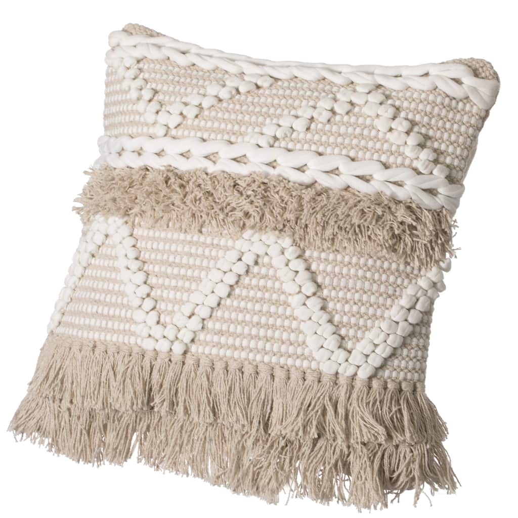 16" Handwoven Cotton Throw Pillow Cover