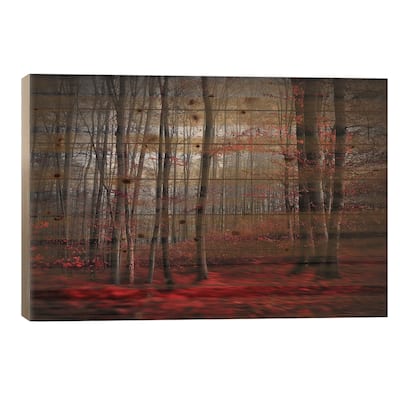 Bloody River Print On Wood by Samanta Krivec - Multi-Color