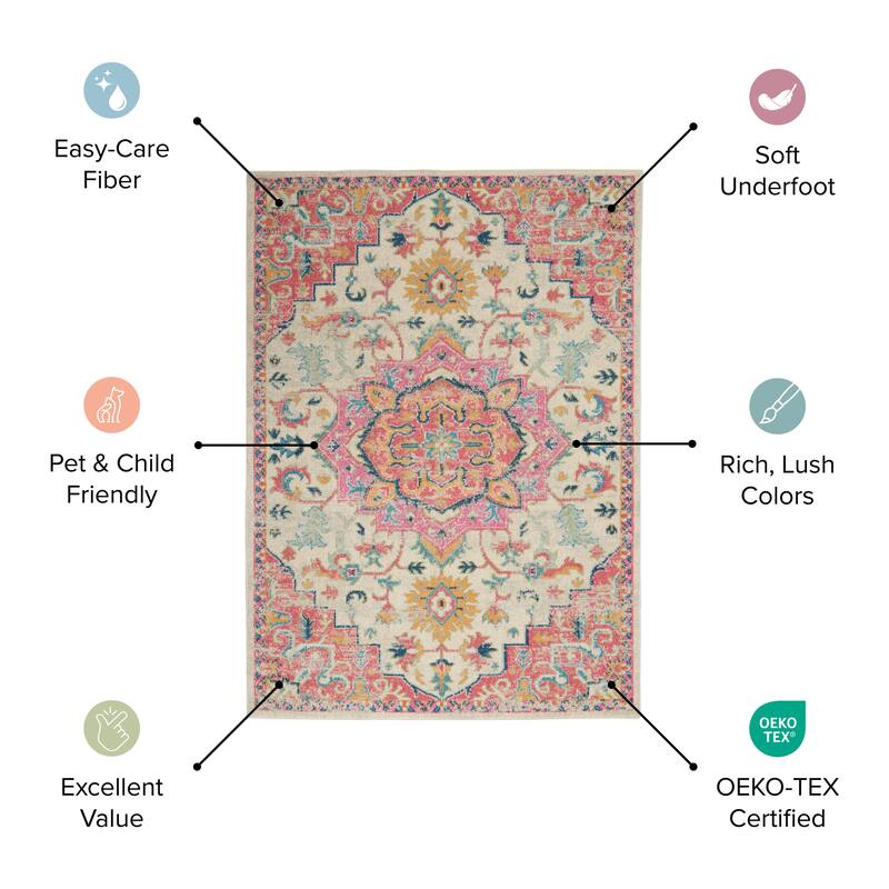 Nourison Passion Distressed Geometric Tribal Area Rug