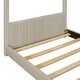 preview thumbnail 11 of 21, Twin/ Full Size Velvet House Bed with Roof, Pinewood Frame Wood Bed for Bedroom