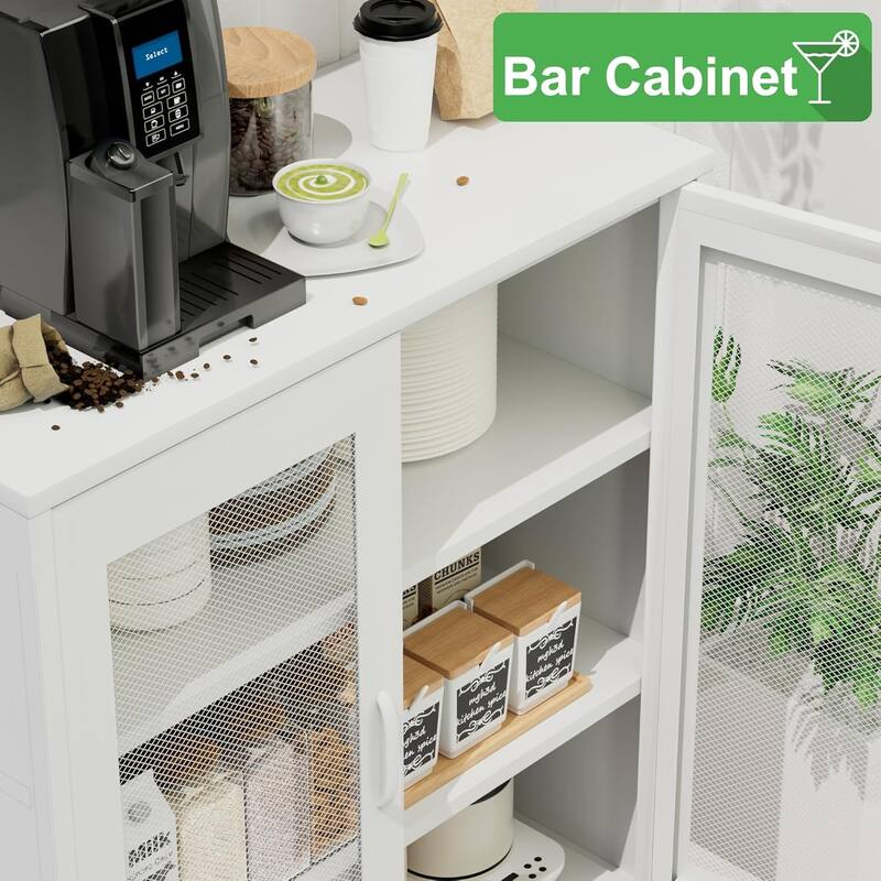 GDFStudio - Marcus Durable Metal Storage Cabinet with Adjustable Shelves for Versatile Organization
