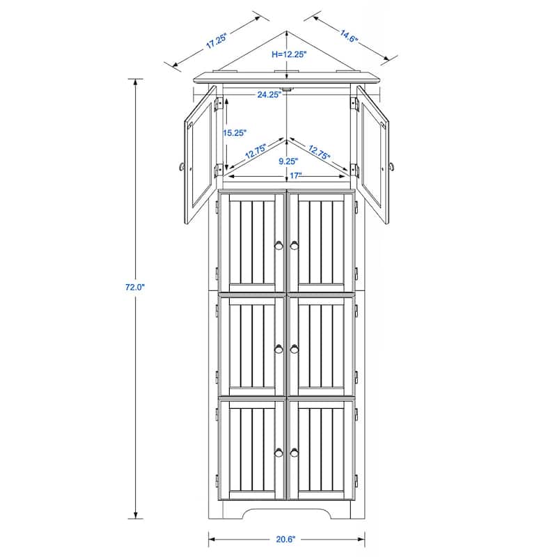 4-Door Tall Cabinets With 4 Shelves