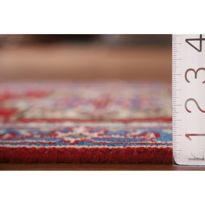 Red Geometric Heriz Serapi Indian Foyer Rug Hand-knotted Wool Carpet - 2'0"x 3'0"