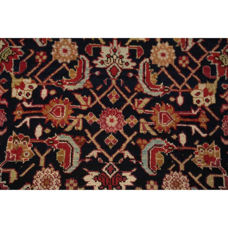 Vegetable Dye Karabagh Persian Antique Runner Rug Handmade Wool Carpet - 3'8" x 19'8"