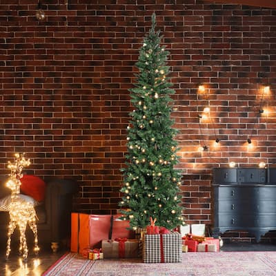 6.5ft Flocking Tied Light Christmas Tree for Holiday Decoration